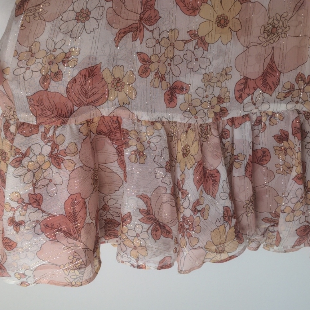 Veronica Beard Floral Cybil Melon Dress 4 - Picture 10 of 14